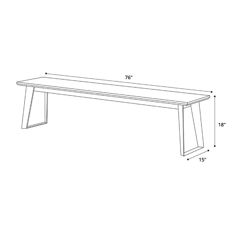 Amsterdam Dining Bench, Gray