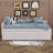 Twin Size Daybed With Pop Up Trundle, Linen Upholstered Day Bed Frame With Wood Slats,Extendable Trundle Bed,Twin To King Design-1014872328