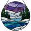 Panneau de vitrail 12 "H Winter Landscape-1464786307