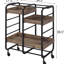 Entertaining Transporting Kitchen Cart With 3 Adjustable Trays - Black And Walnut Dining