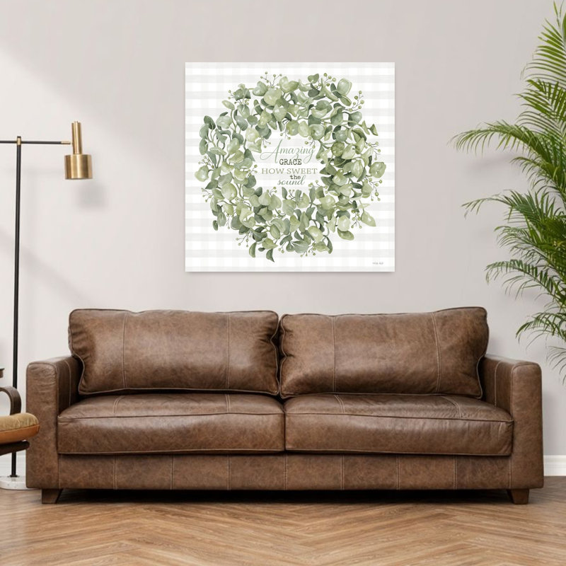 Amazing Grace Wreath, art contemporain abstrait, H 36 po x l 36 po