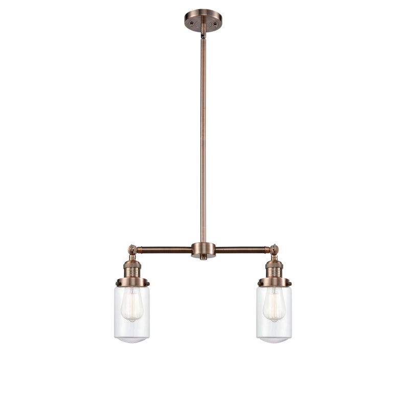Saroyan 2 - Light Kitchen Island Pendant, Clear, Antique Copper