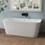 Baignoire de trempage rectangulaire autoportante en acrylique avec trop-plein et drain central pour salle de bain 59 po Tidal