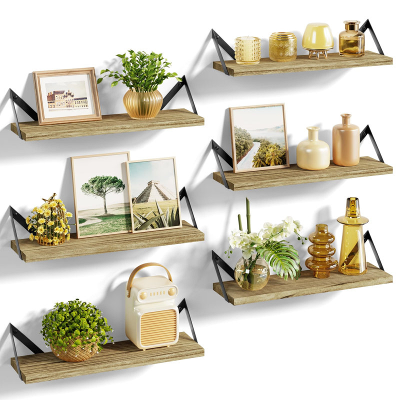 Floating Wall Shelves for Home Decor, Black