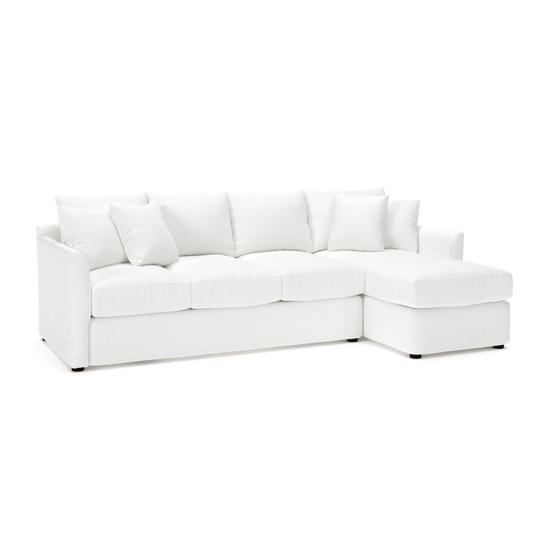 Cecelia Upholstered Sectional, Right Hand Facing, Bayou Off White Canvas