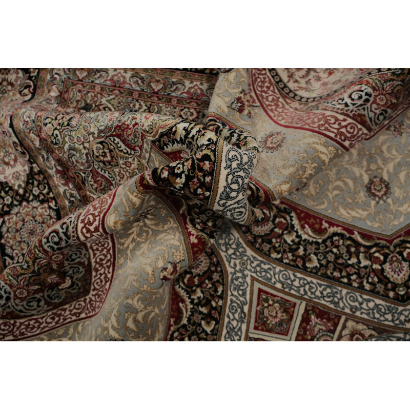 Tapis élégant à motif cachemire traditionnel avec motifs complexes 7 x 10
