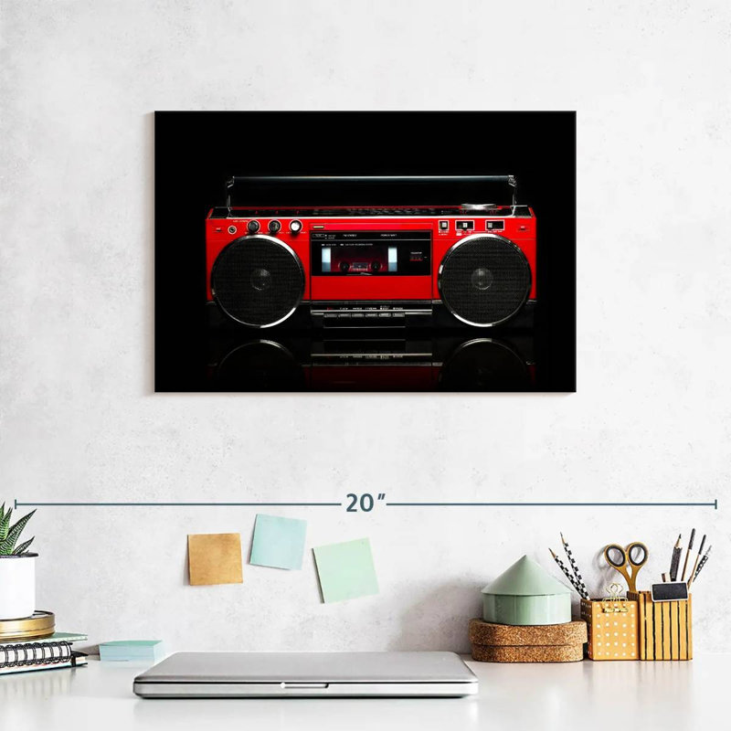 Abarca Retro Red Boom Box, 8" H x 12" W