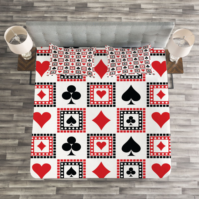 Casino Bedspread Set with Shams, 172.7 x 223.5 cm