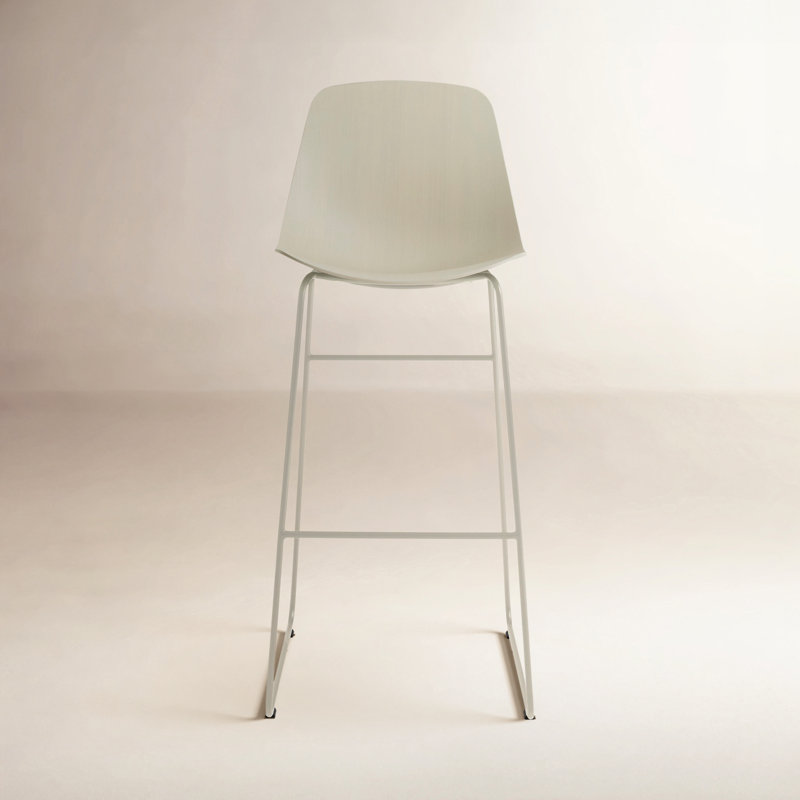 Clean Cut Stool with Metal Frame, Bar Stool (31” Seat Height), Putty