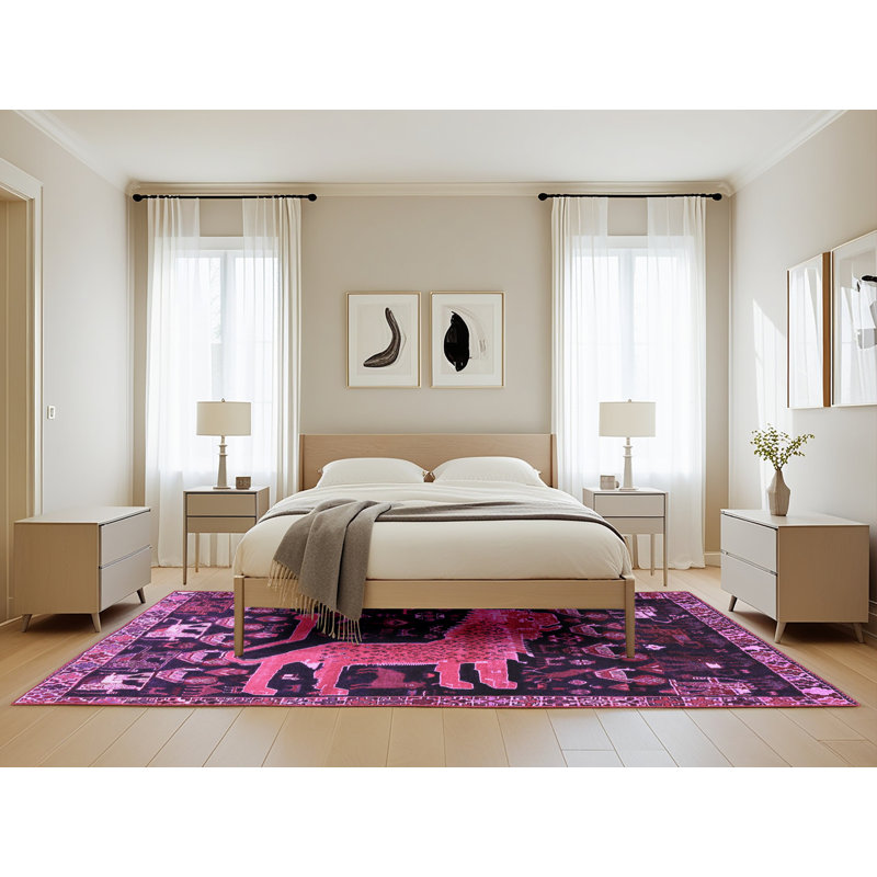 Tapis mauve Traditional 706, Rectangle de 5 pi x 8 pi