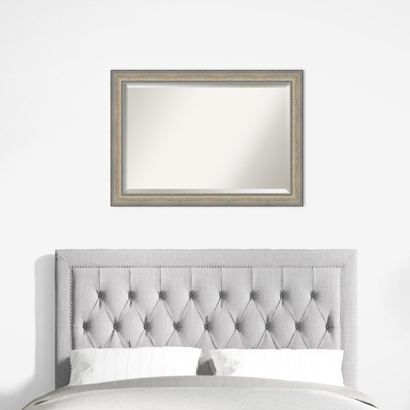Carlianne Wall Mirror, Rectangle, 29.25" H x 41.25" W, Silver/Natural