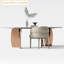 Chaise d'appoint à dossier solide beige et gris (ensemble de 2)-446314695