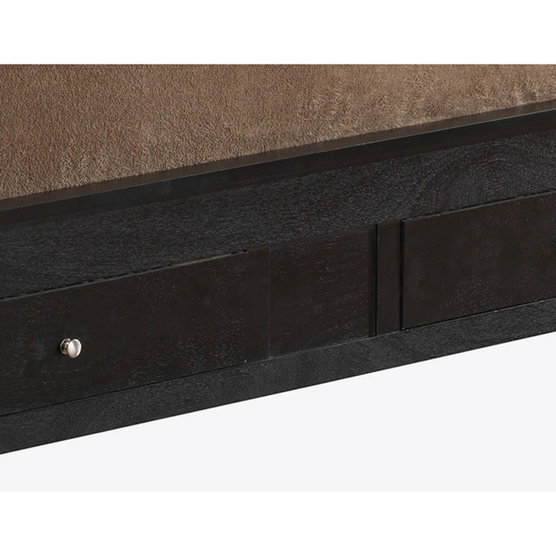 Lit de rangement noir élégant pour espaces modernes, Grand