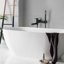 Robinet de baignoire mural en laiton massif noir mat avec bec de baignoire réglable et douche à main-102237600