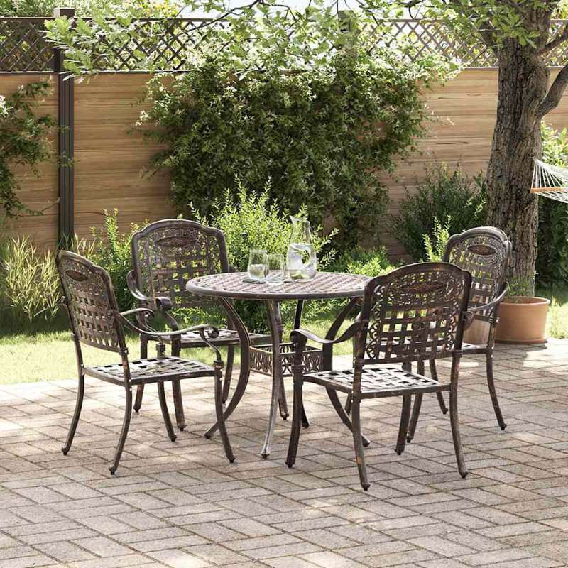 4 - Person Patio Dining Set with Square Table, Bronze