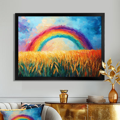 Countryside Rainbow Over The Wheat Fields I - Landscapes Canvas Wall Decor