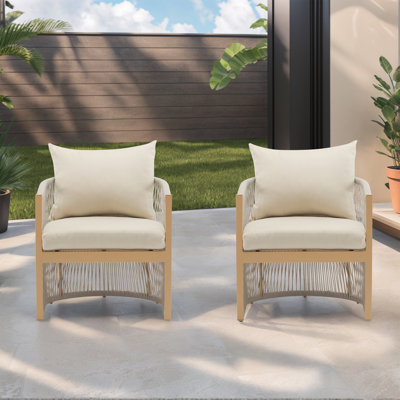 Méridienne d'extérieur, fauteuil d'appoint tissé pour patio avec coussin