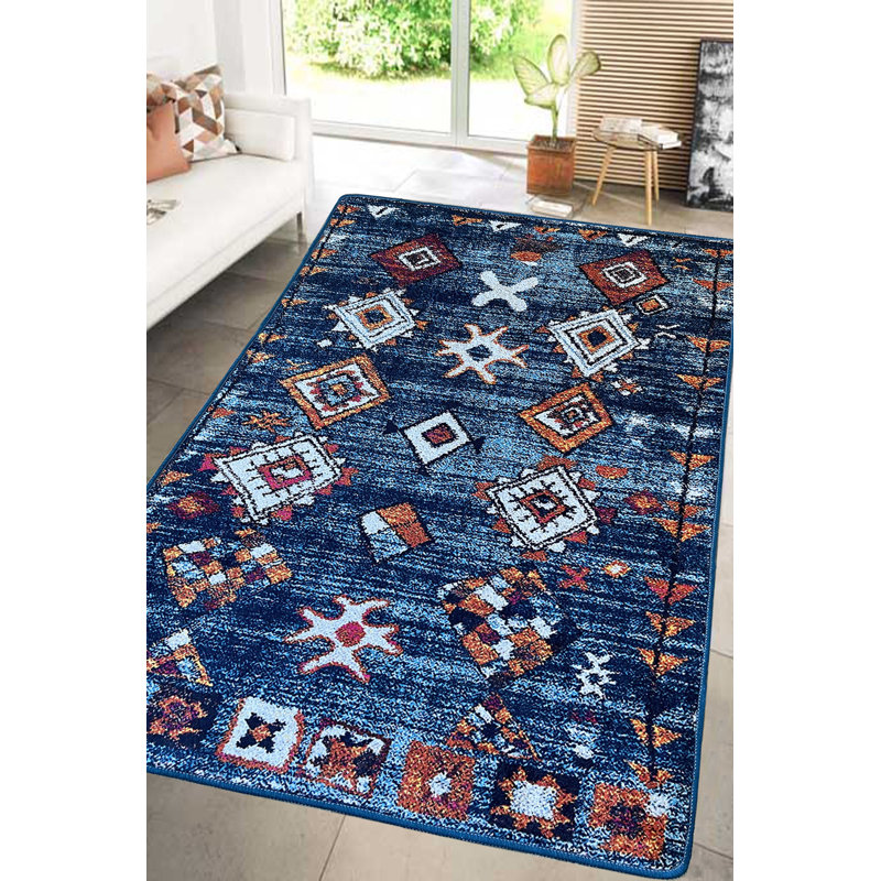 Machine Washable Area Rug, 100% Polyester, 4.6 x 6.2 Feet | Antibacterial, Non-Slip Underside, Pile Height: 0.4 Inches | Durable & Easy Care, Perfect for Living Room, Bedroom, and Dining Areas