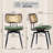 Modern Swivel Faux Leather Dining Chairs With Rattan Back-118783026-117542738