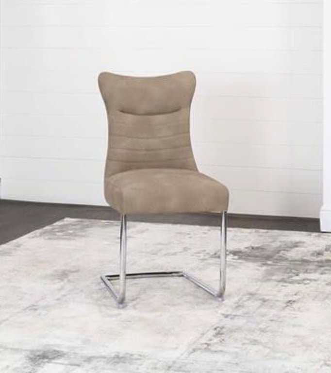 Chaise de salle à manger rembourrée Rosetta, Fauve