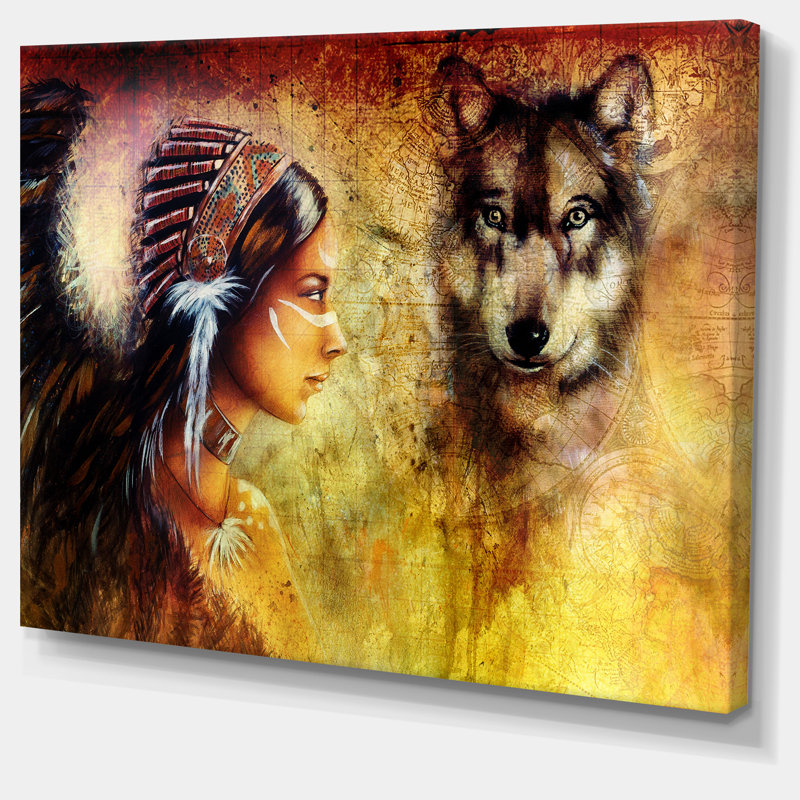 Portrait de loup - reproduction d'impression, H 30 po x l 40 po x P 1,5 po, Toile tendue