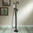 WOODBRIDGE Contemporary Single Handle Floor Mount Freestanding Tub Filler Faucet With Integrated LED Color-Changing Spray Head-118612133