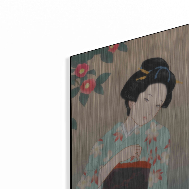 «Tsubaki» par Sai Tamiya, art mural en métal, H 24 po x l 16 po