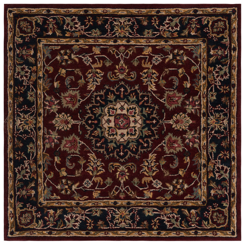 Mcauliffe Hand Tufted Wool Oriental Rug, Square 6'