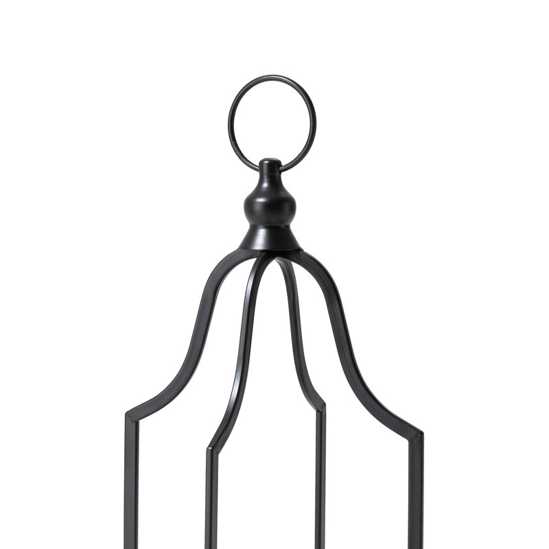 22'' H Metal Tabletop Lantern, Black