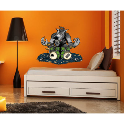 Wolf And Drums Wall Decal Wolf And Drums Wall Sticker Wolf And Drums Wall Decor