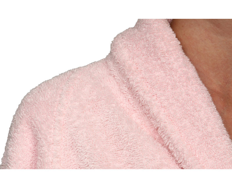 Peignoir mi-mollet en ratine 100 % coton avec poches Finnian, Rose, Petit