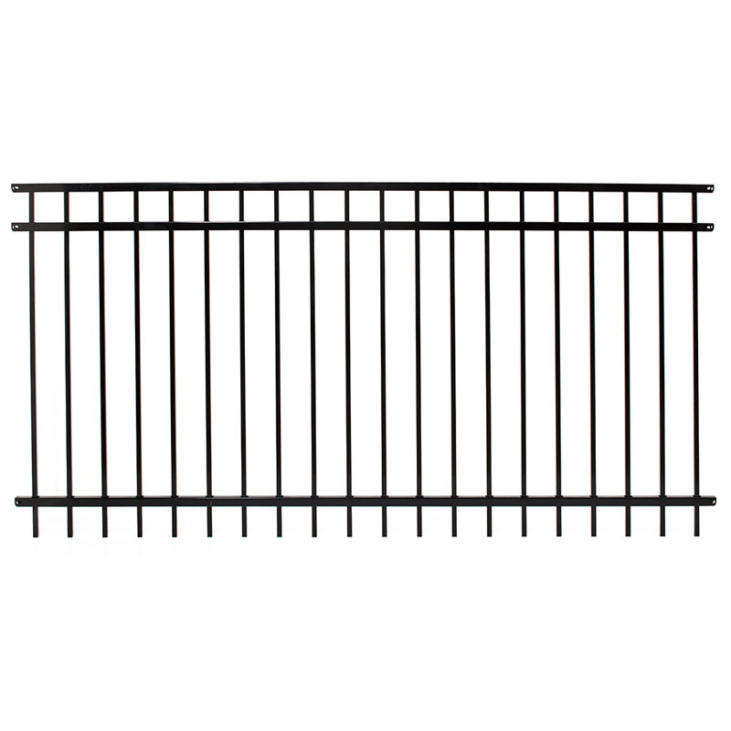 Versai Gloss Black Metal Fence Panels Included, 46" H x 90.5" W x 1" D