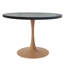 Table de salle à manger ronde de 36 po avec plateau en panneau de fibres à densité moyenne et base en bois pour piédestal-124520622-124520620