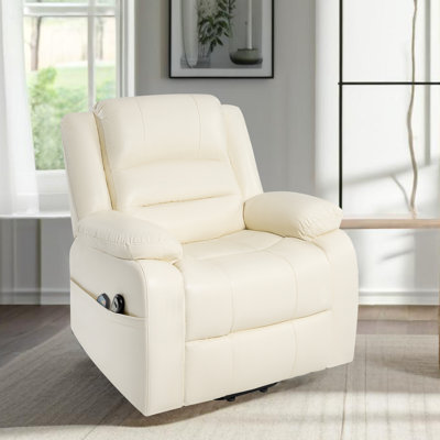 Premium Air Leather Power Recliner Chair with Lift Assist, Massage and Heating function