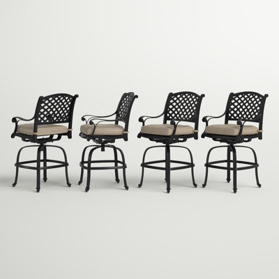 Frazee Patio Bar Stool with Cushion by Three Posts