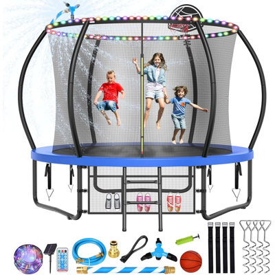 Sapphome Round Backyard Trampoline with Safety Enclosure