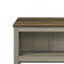 Table basse l 43 po avec tablettes ouvertes à l'avant et à l'arrière, chêne gris