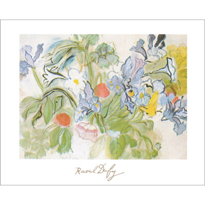 Poppies and Iris by Raoul Dufy - 9.5 x 12 Inch Unframed Graphic Art Print on Paper