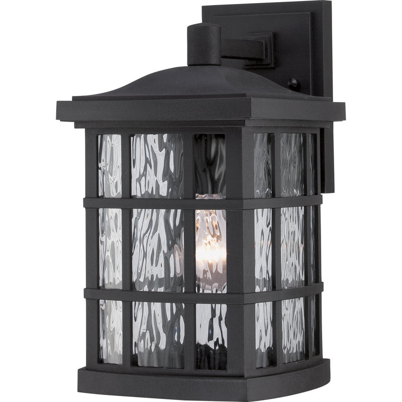 Cayman Outdoor Wall Lantern, 13" H x 8" W x 9" D, Mystic Black