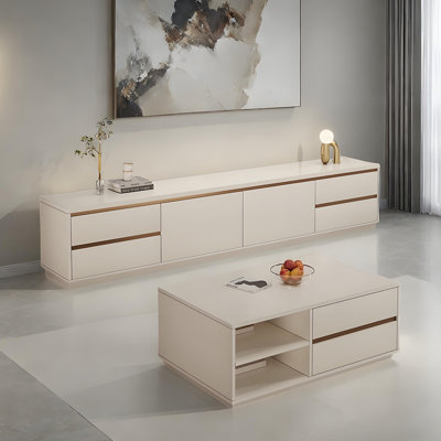Modern Minimalist Coffee Table and TV Stand Set