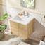 Logan Meuble-lavabo mural simple en chêne naturel avec plateau en céramique blanche-537442846-553102382