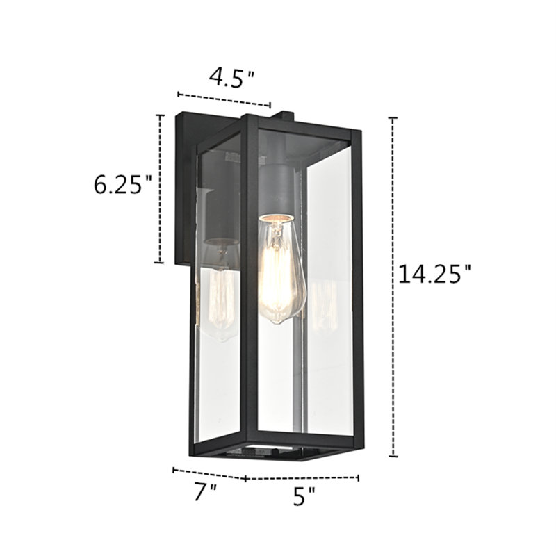 Lanterne murale d'extérieur à 1 ampoule H 12 po Merild, Noir texturé