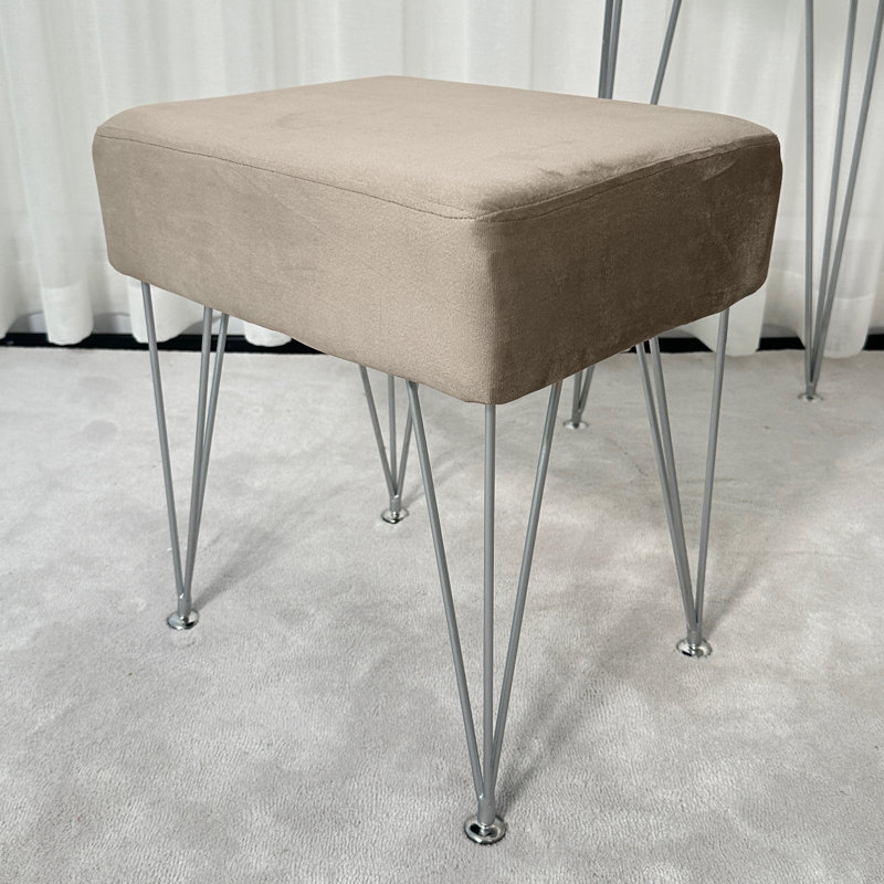 Manufactured Wood Accent Stool, Silver