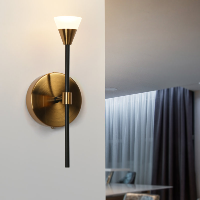 Applique murale à 1 lumière DEL dorée / noire à intensité variable Neydi