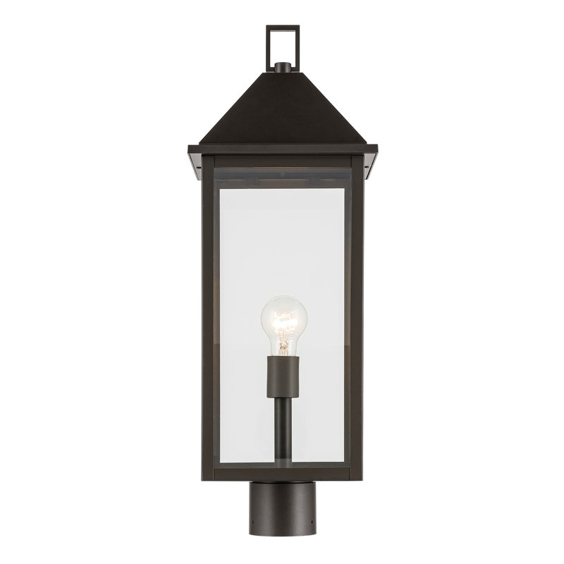 Lampadaire d'extérieur 25 "à 1 lumière avec verre transparent 25", Bronze