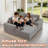 106.9" Corduroy Modular Sectional Sofa with Left-Facing Chaise, Compressed Cloud-Like Cushioning, No-Frame Design, Converts to Sleeper-1903410525-1903410522
