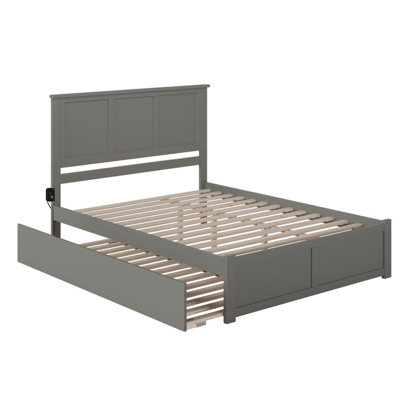 Madison Medium Stained Wood King Bed with Storage Drawers
