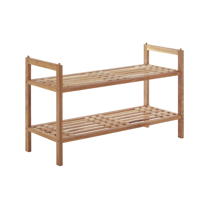 12 Pair Stackable Solid Wood Shoe Rack