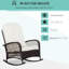 Chaise berçante à large assise pour cour arrière, blanc crème pour fauteuil berçant crémeux d'extérieur avec plastique PE, structure en acier, espaces