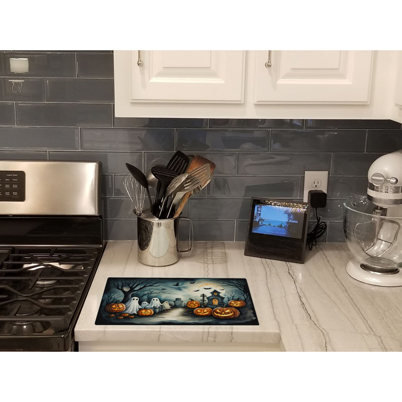 Ghosts Spooky Halloween Glass Cutting Board Large